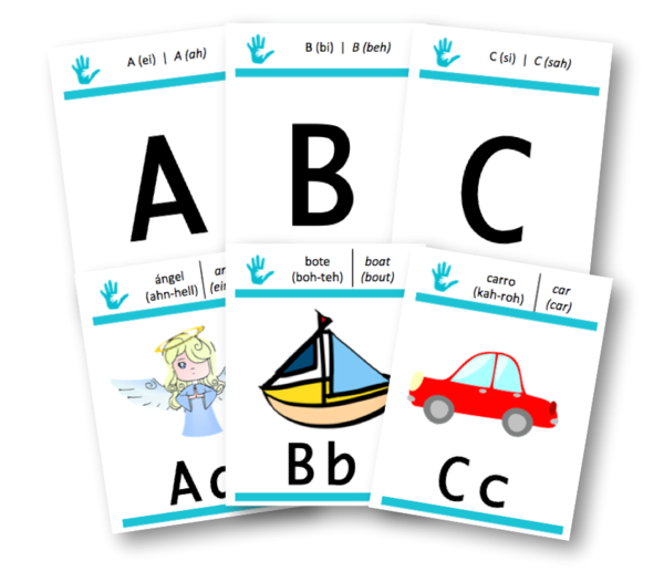 Teach your child Spanish with bilingual Flashcards. Fun for ages 3-6